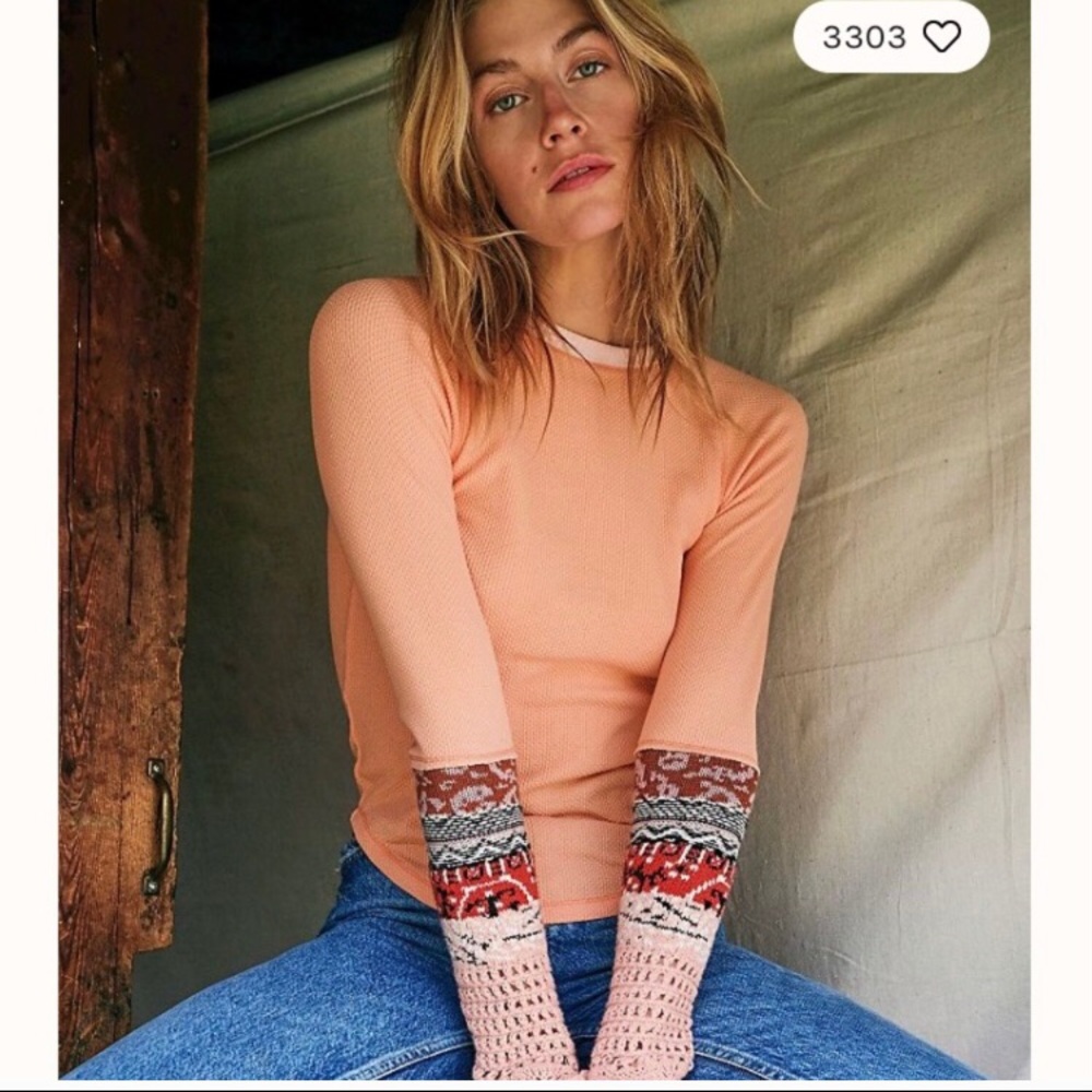 NWT Free people In the mix thermal cuff top